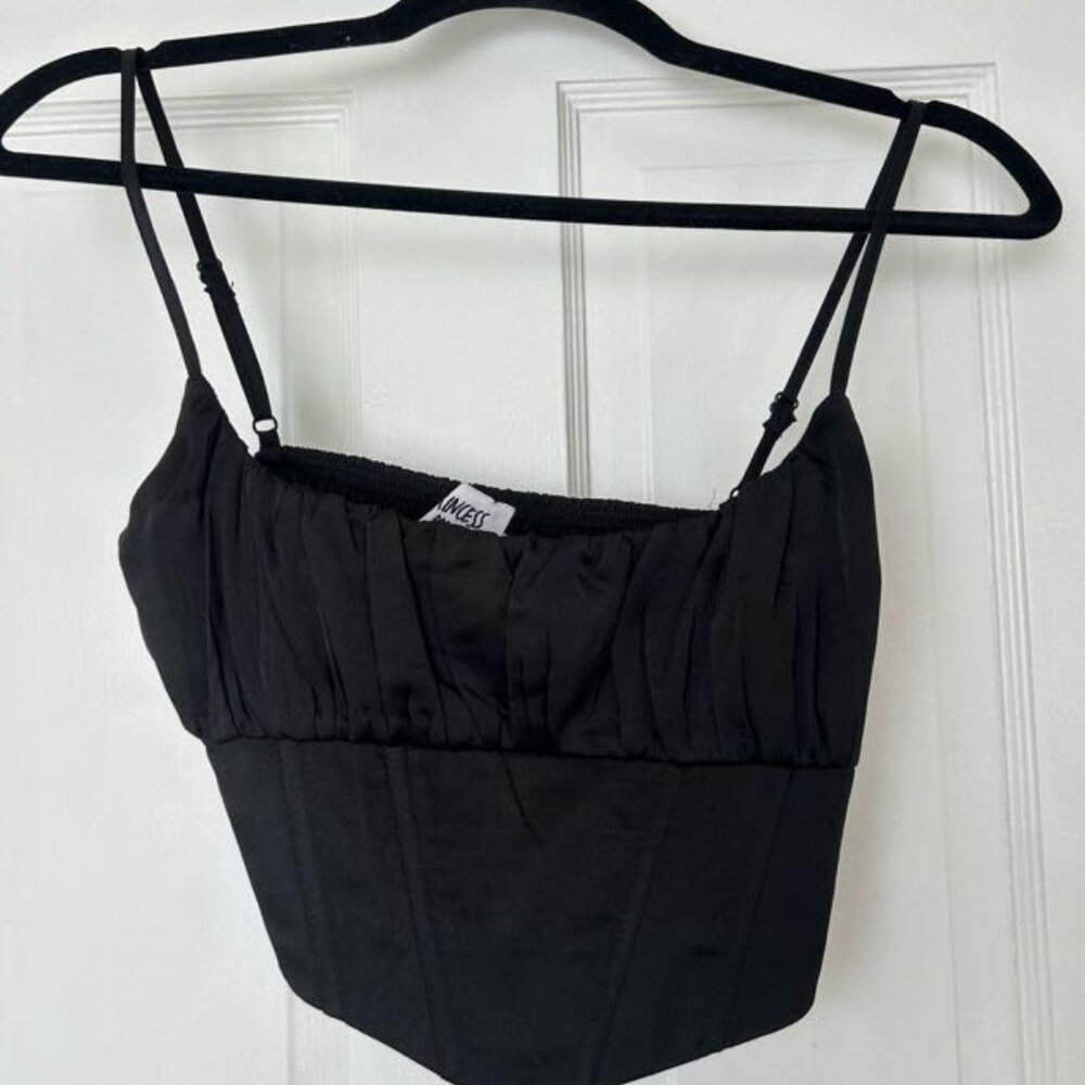 Princess Polly Black Crop Corset Tank